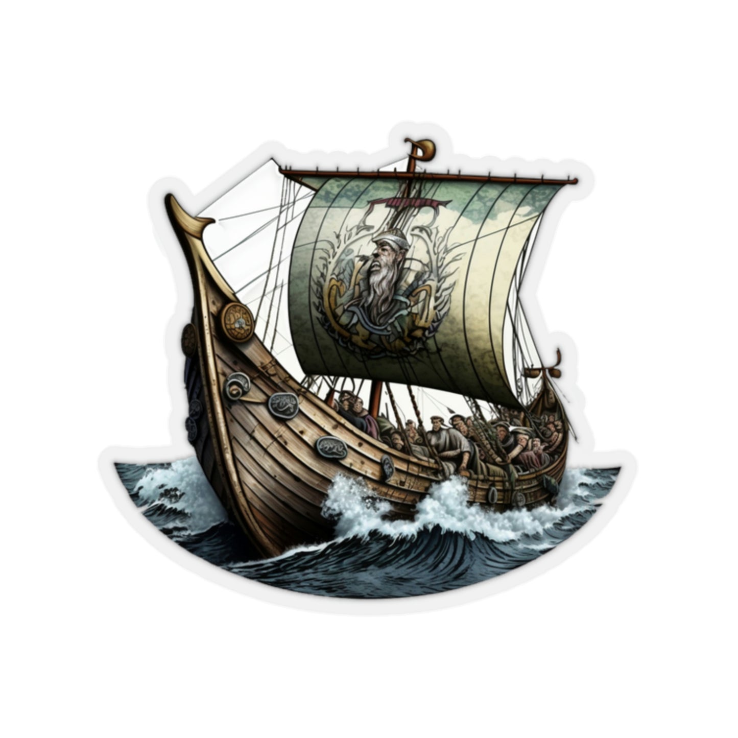 Viking Ship Kiss-Cut Vinyl Sticker