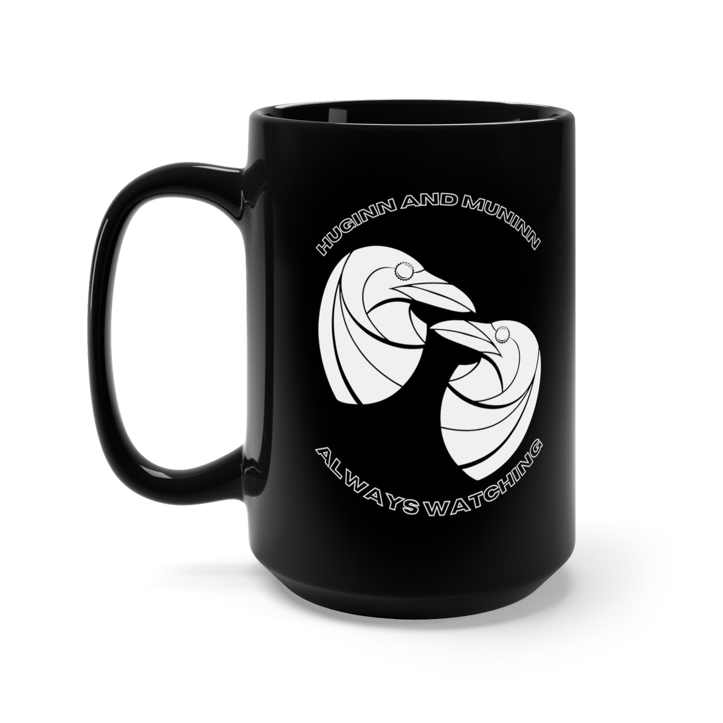 Huginn and Muninn Viking Black Mug 15oz