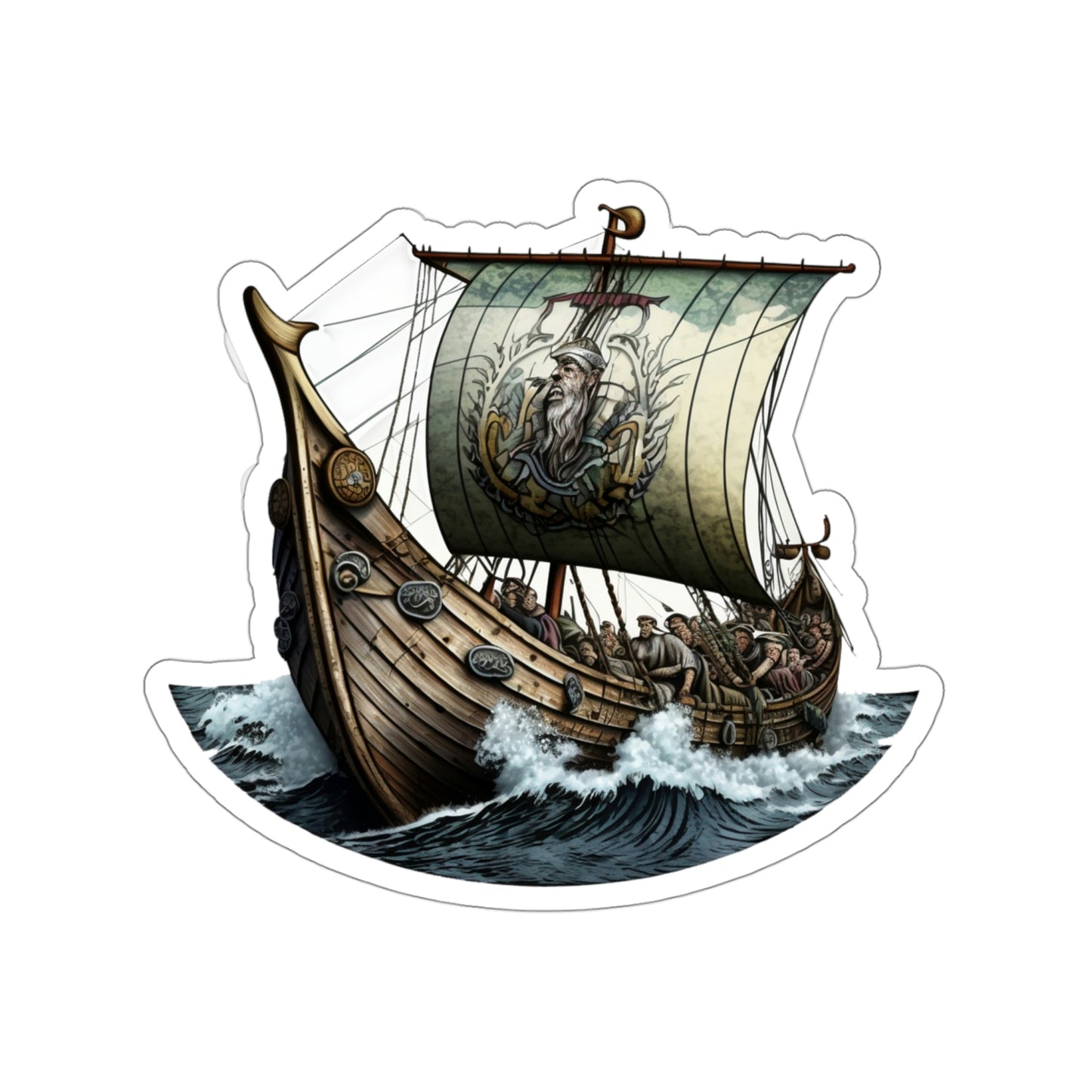 Viking Ship Kiss-Cut Vinyl Sticker