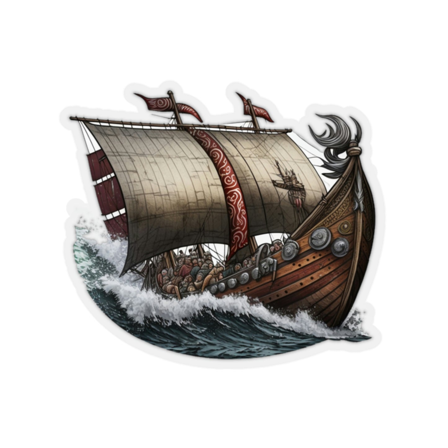 Viking Ship Kiss-Cut Vinyl Sticker