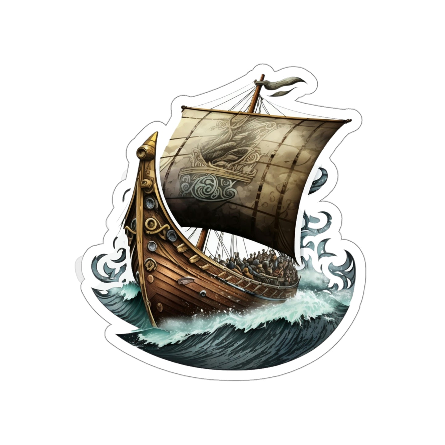 Viking Ship Kiss-Cut Vinyl Stickers