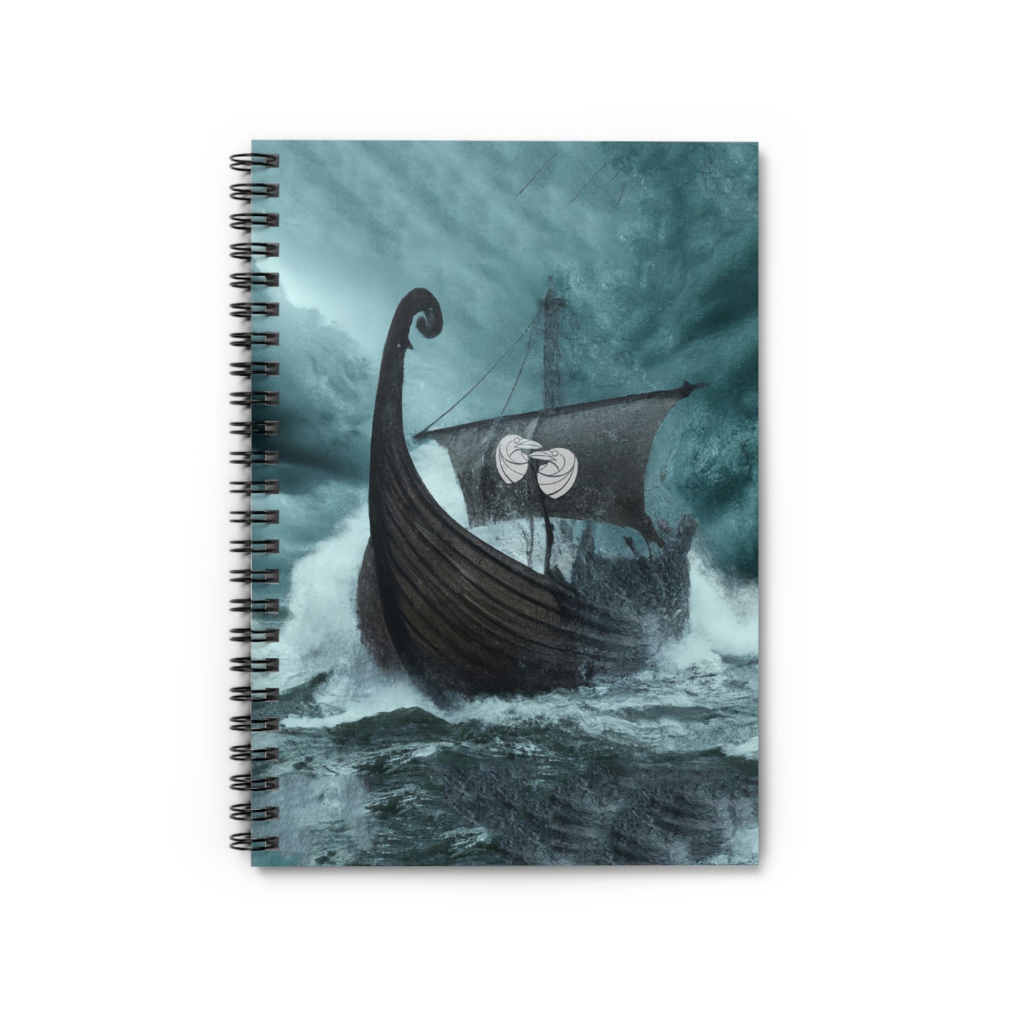 Huginn and Muninn viking longship - Spiral Notebook - Ruled Line