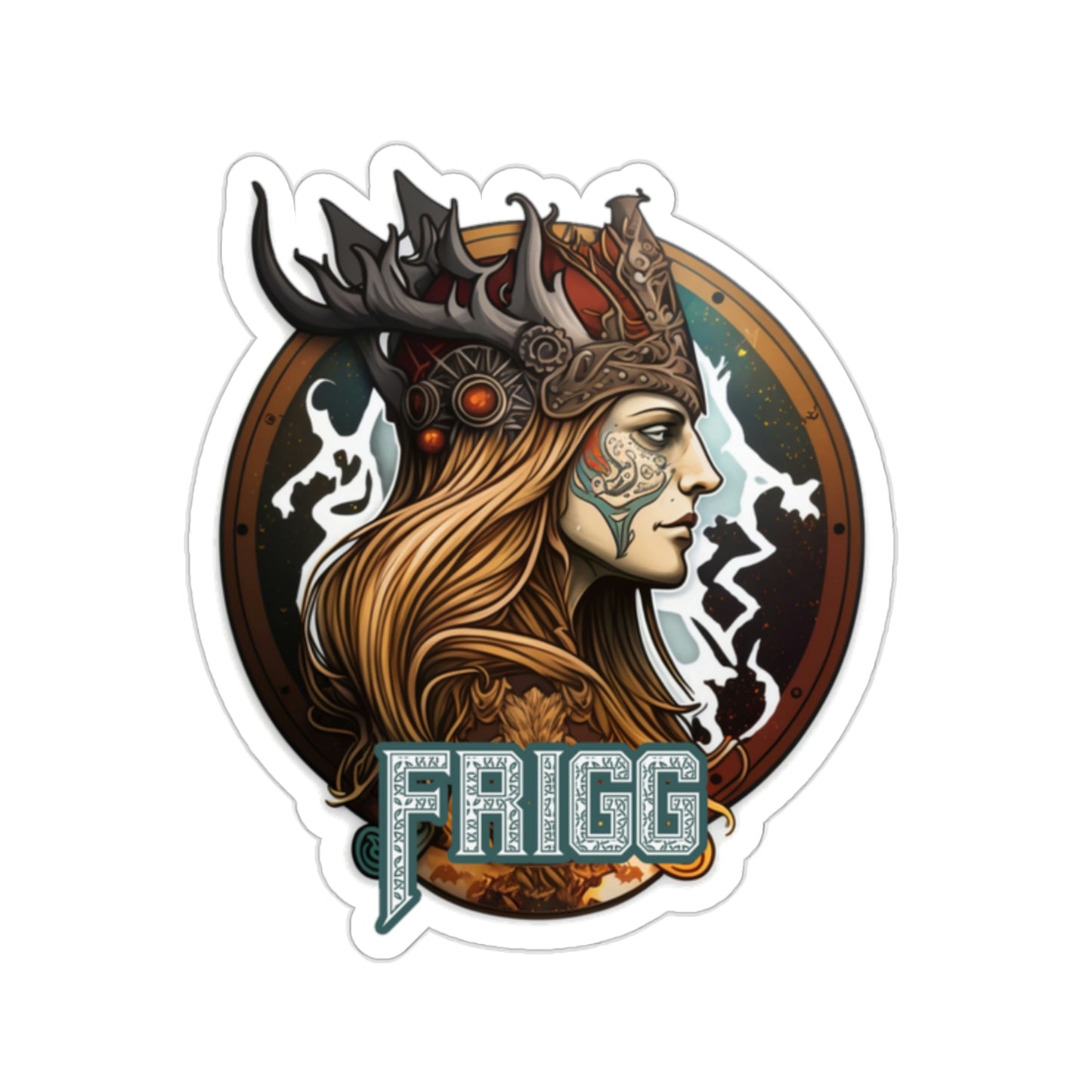 Frigg Viking Godess Kiss-Cut Vinyl Sticker