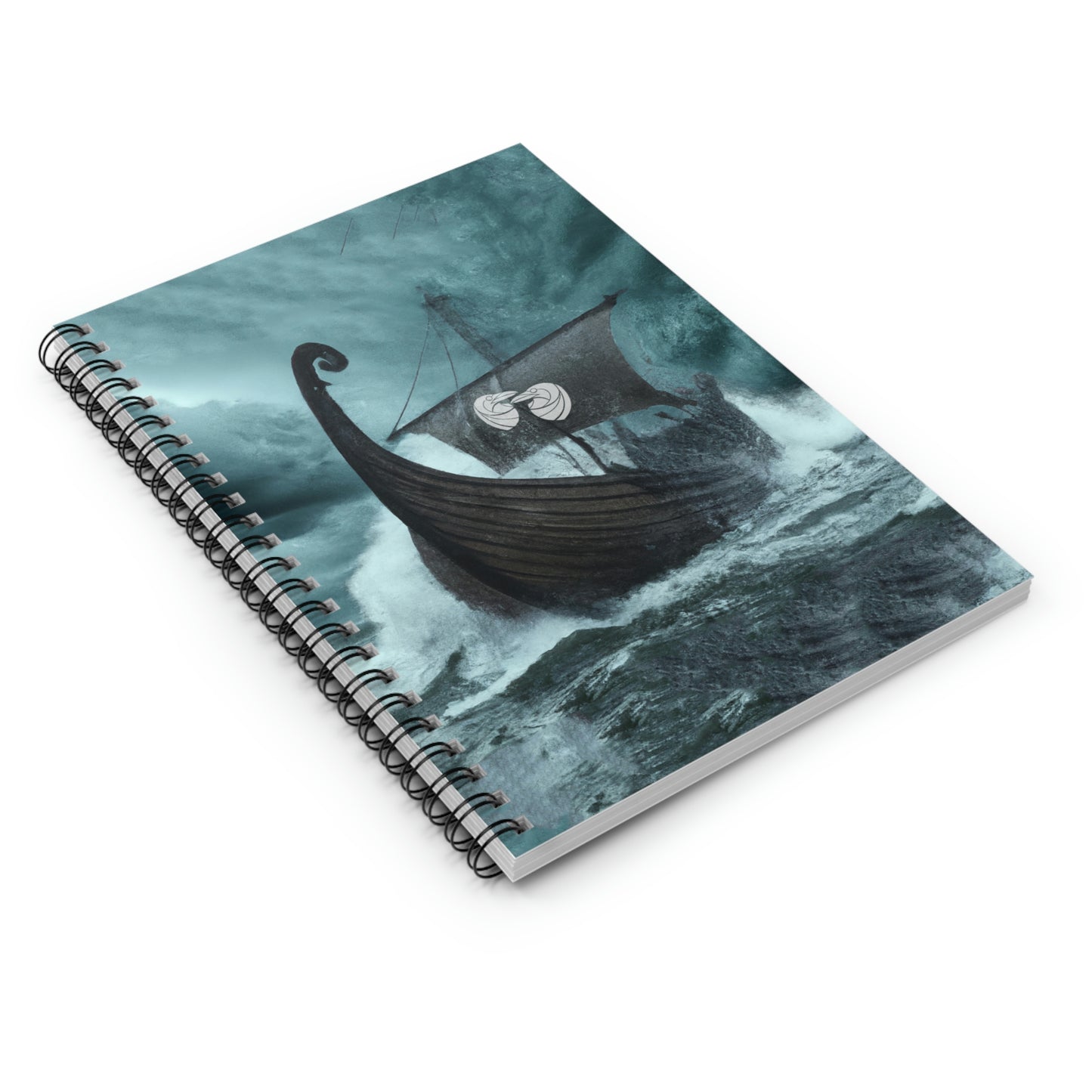 Huginn and Muninn viking longship - Spiral Notebook - Ruled Line