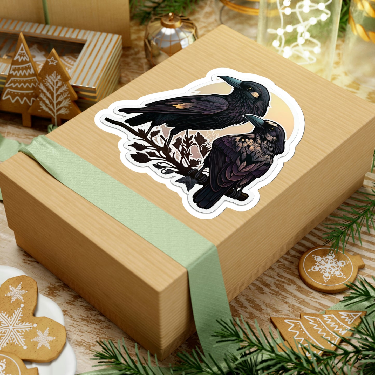 Huginn and Muninn Kiss-Cut Sticker