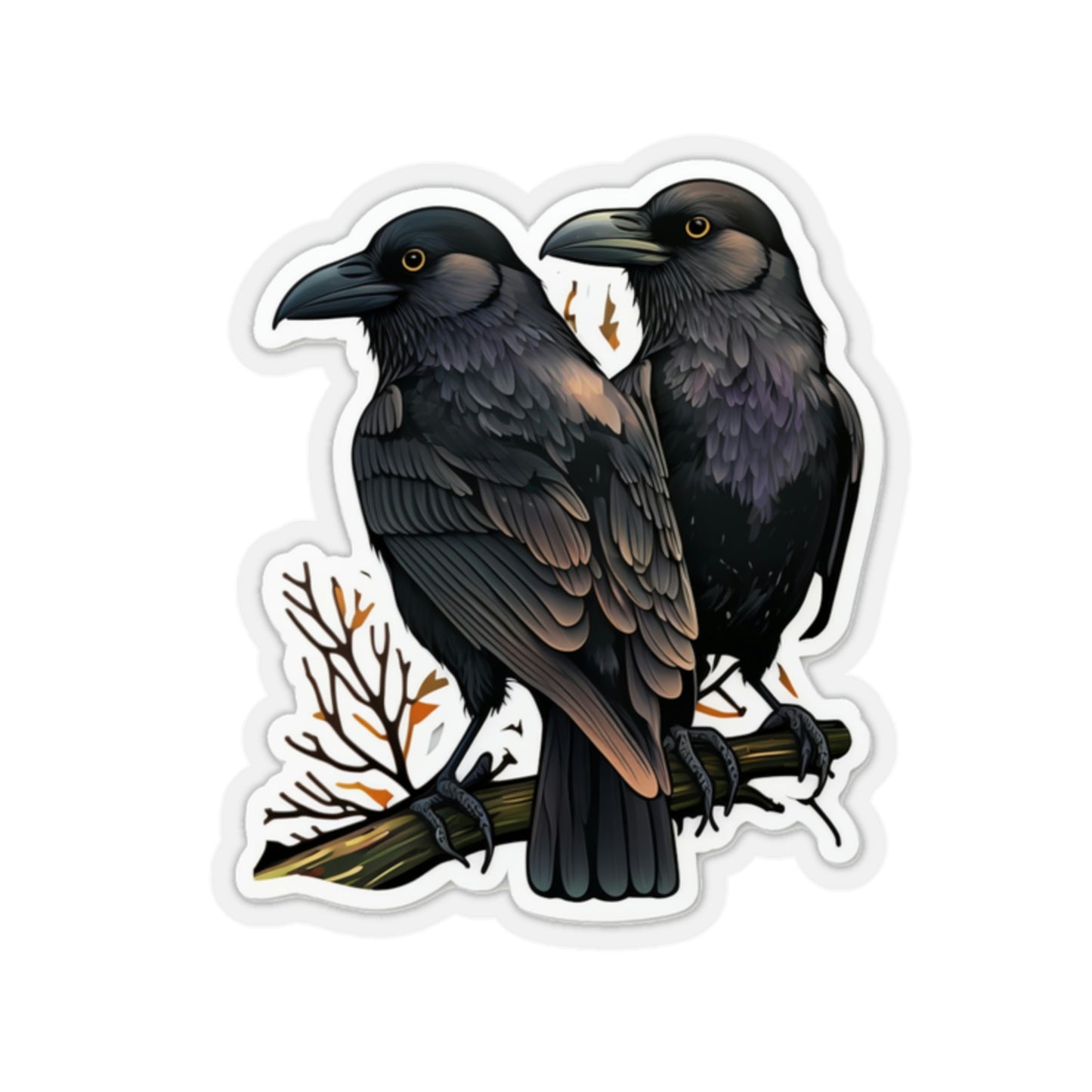 Huginn and Muninn Kiss-Cut Vinyl Sticker