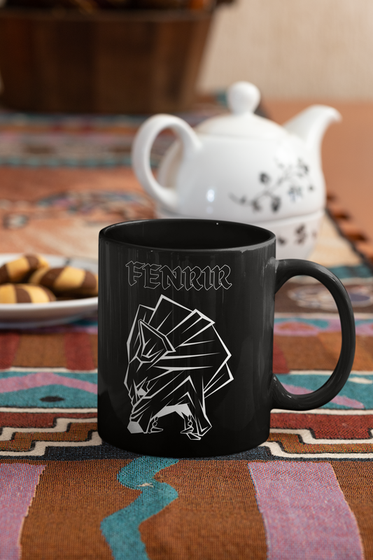 Fenrir Black Viking Mug 15oz