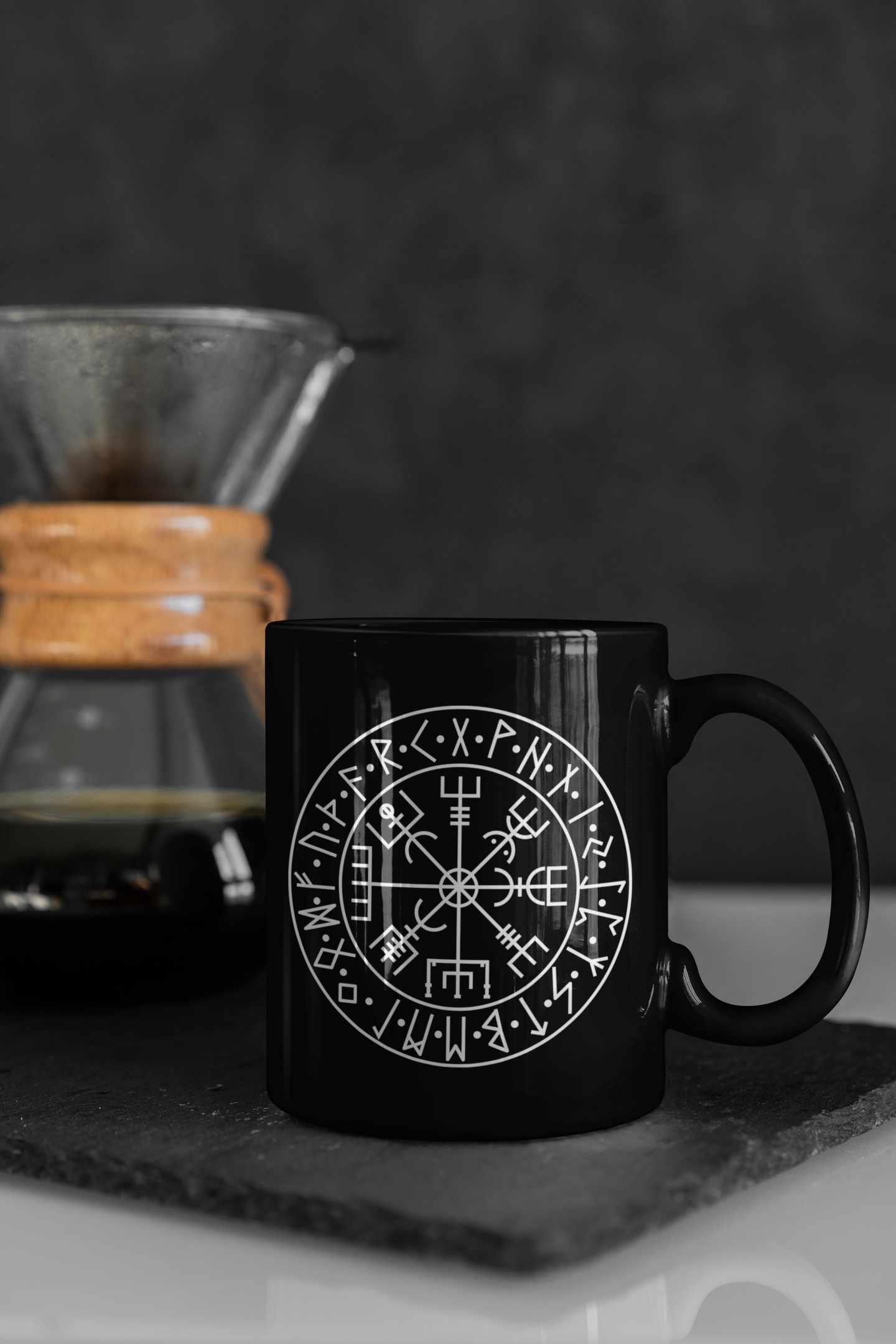 Viking Wayfinder Black Mug 15oz