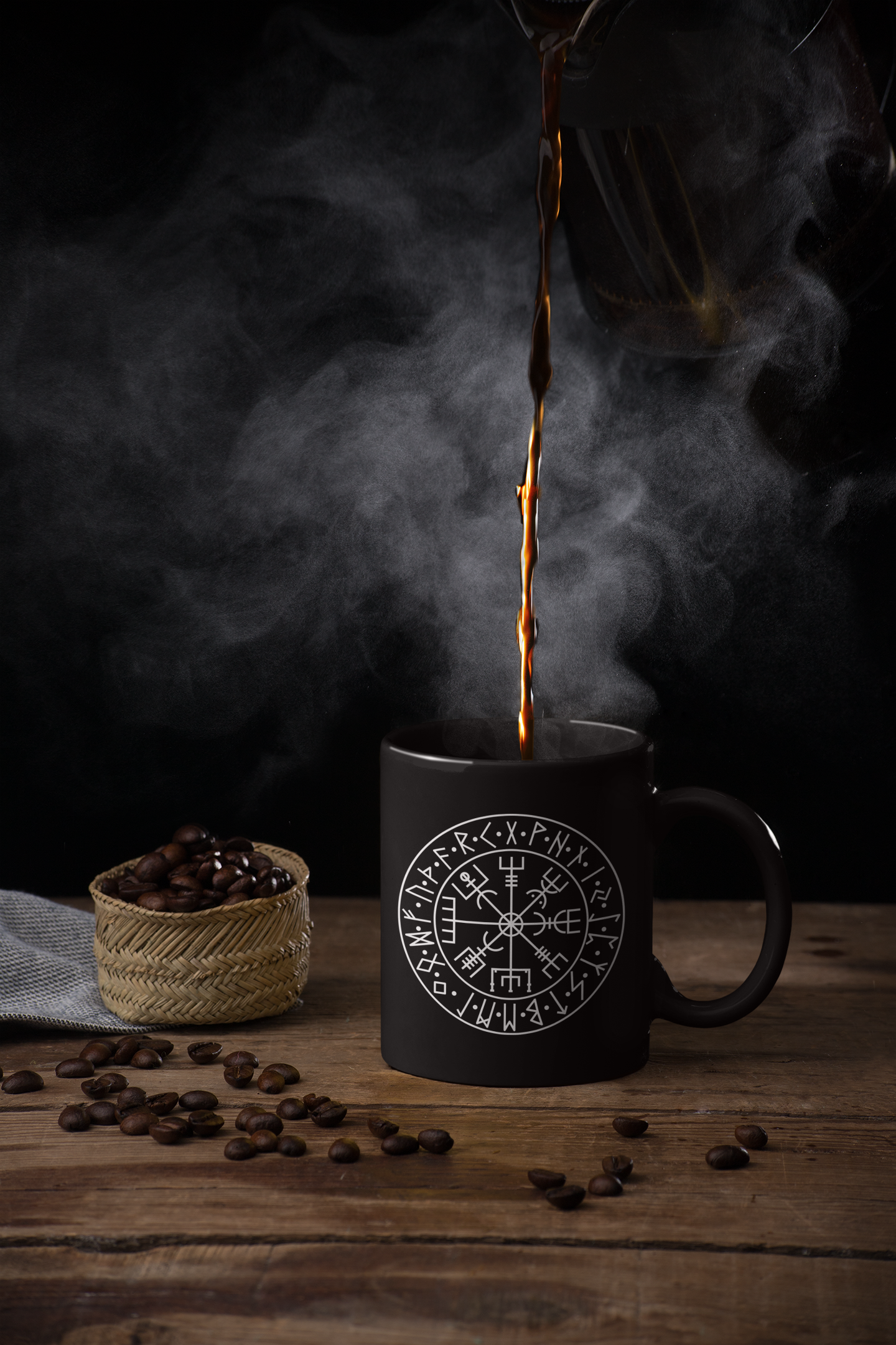 Viking Wayfinder Black Mug 15oz